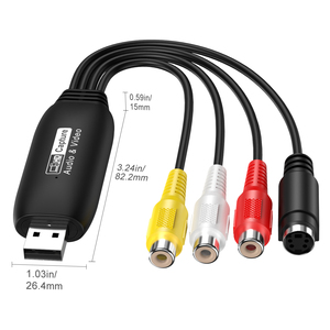 Tarjeta de captura de video RCA USB 1080P de alta calidad con entrada AV y salida USB para computadoras portátiles y cámaras