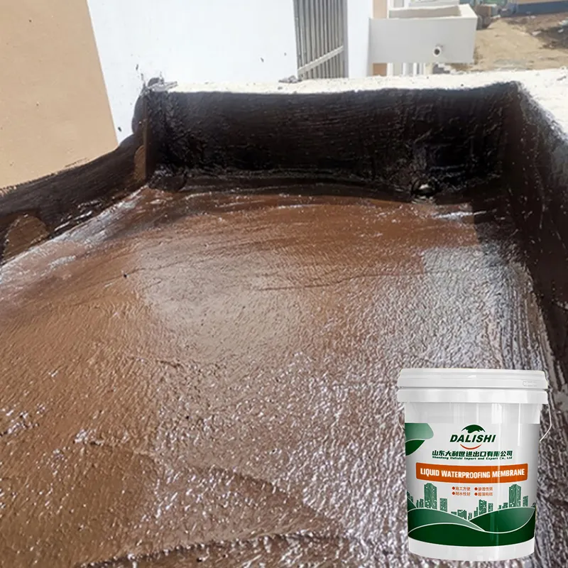 Pelapis membran karet Bitumen cair elastomer bitucent berbasis air untuk atap beton, dinding