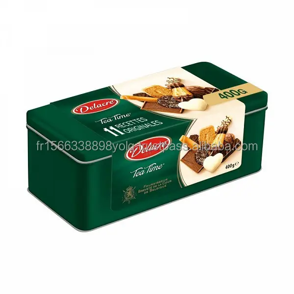 DELACRE-Biscuits sablés Tea Time-Boîte de 400g pour les pauses gourmandes de qualité supérieure-Lot de 3-Vendu par paquet