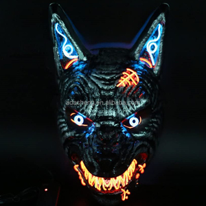 Latest Style of PVC <strong>Wolf</strong> Head Mask Scary Atmosphere Led Halloween Mask Cosplay Party - Product Image 4