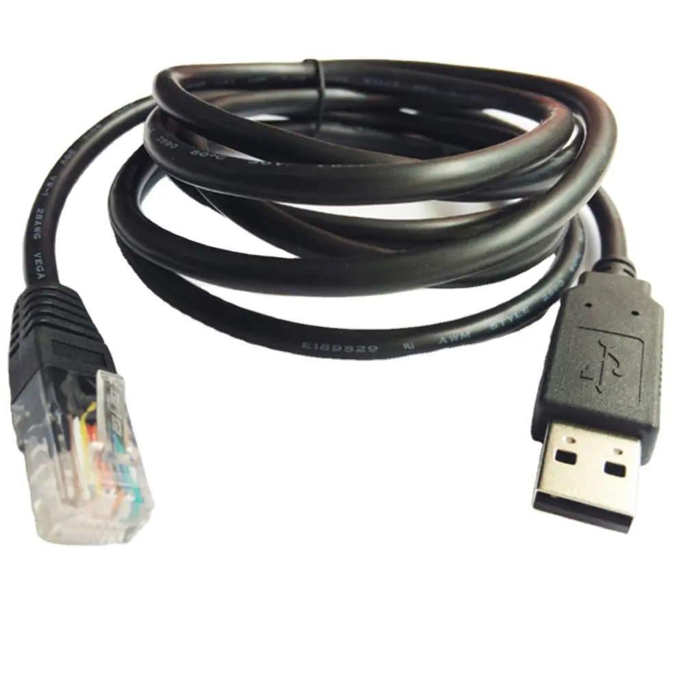 Cable de programación usb a rj45 null modem, cable usb a rj45