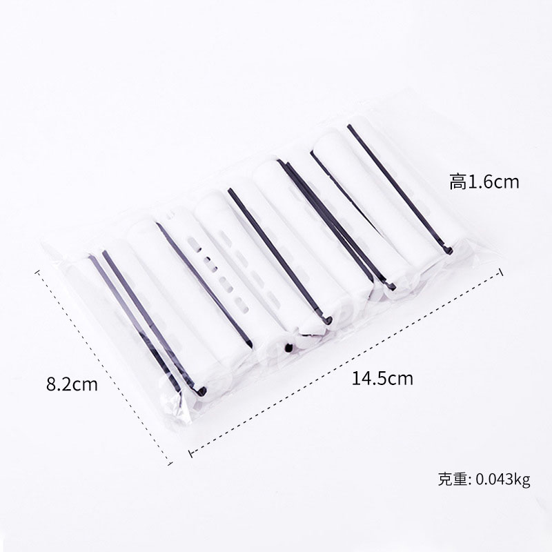 Hair rolls with cap & 1.6 Pack of 10 White