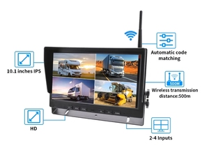 2.4GHZ HD digitale Wireless forte Anti-interferenza con 10.1 pollici camion DVR Video Monitor visione notturna retromarcia telecamera per auto - Product Image 2