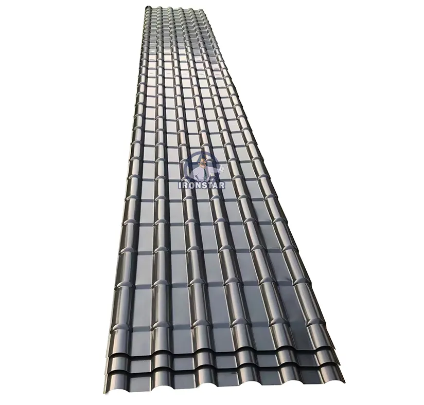 800 Bambú China Fabricación y techo de aluminio Rollo que forma la máquina de azulejos escalonados