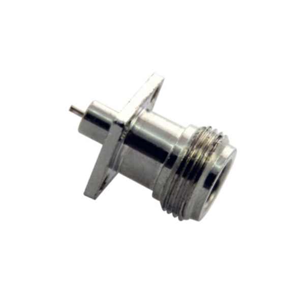 RF N Female Connector Straight Flange Solder Coax