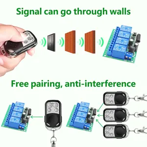ユニバーサルワイヤレスリモコンリレーDC 6 ~ 30V 4CH RF433Mhz家庭用レシーバーガレージゲートドアTVラジオコントロール - Product Image 4