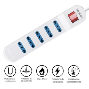 Italian <strong>Type</strong> <strong>Socket</strong> 5 Outlets Hot Selling Extension Power Strip Color White