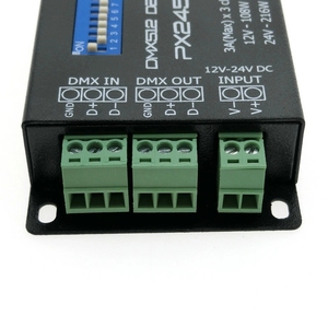 PX24506 DMX 512 Decoder Treiber 9A DMX 512 Verstärker 12V 24V LED DMX512 Controller für RGB LED Strip Lights