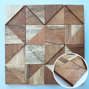 3D khảm bên ngoài tường Bảng điều khiển Rắn gỗ khảm gạch tường nghệ thuật Thanh Lịch gỗ gạch trang trí tường gỗ cho trang trí nội thất bằng gỗ - Product Image 3
