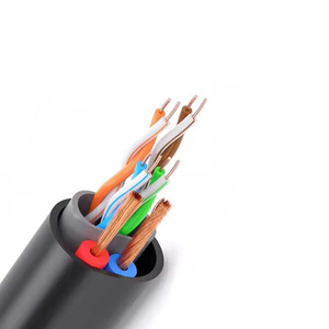 EXC açık utp cat5e cat6 kablo bakır cat6 ağ kablosu 2c güç elektrik teli ile güvenlik kamerası güvenlik sistemi için - Product Image 6