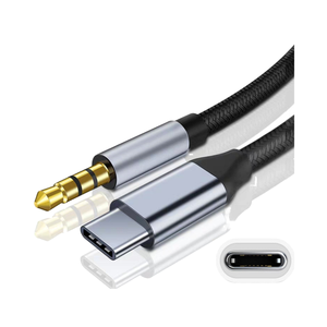 Chaqueta de PVC de 3 polos de 3,5mm Cable de audio estéreo Combinación de blindaje Convertir Tipo-c AUX para uso en automóvil - Product Image 2