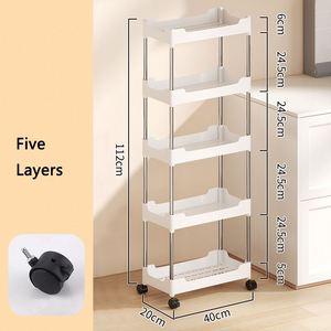 Di động đảo lưu trữ giỏ hàng hẹp 4-Tier sàn đứng chủ sở hữu cho nhà bếp - Product Image 5