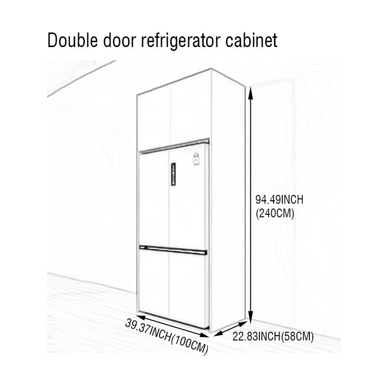 Réfrigérateur à double porte 100*240*58 cm, caisson 1900*1000 mm