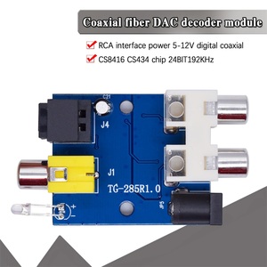 CS8416 CS434 24 Bit 192KHz Fibra óptica coaxial DAC Módulo de placa decodificadora Interfaz RCA 5-12V Decodificador óptico digital - Product Image 2