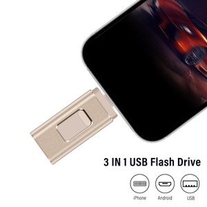 Unidad Flash USB 3 en 1 de alta velocidad para iPhone almacenamiento externo 32G 64G 128G pendirves memoria USB para IOS Android