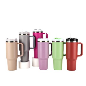 Hoa Kỳ 2 Ngày Giao Hàng 40Oz 30Oz Cốc Với Xử Lý Thăng Hoa Đôi Tường Thép Không Gỉ Cốc Với Rơm Cốc Cà Phê Với Nắp - Product Image 4
