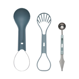 3 In 1 çok fonksiyonlu meyve tabağı aracı oyma aracı meyve yuvarlak Scoop karpuz kesici Scoop meyve oyma bıçağı - Product Image 5