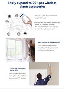 Sistema de alarma de seguridad controlado por aplicación 4G Gestión CMS para uso personal Detección de humo Material plástico ABS alimentado por batería - Product Image 3