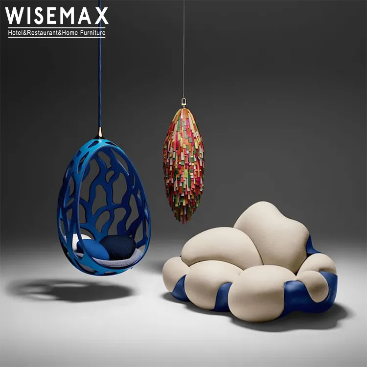 WISEMAX – meubles de style brésilien, design unique, meubles de salon de luxe 3 places, canapé paresseux, canapé en velours FRP, canapé au sol Bomboca
