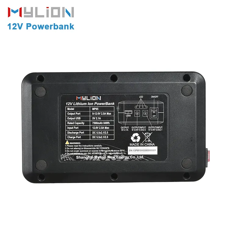 Mylion-mini banco de energía inteligente de 12v, cargador de emergencia mp95 portátil, batería de respaldo portátil