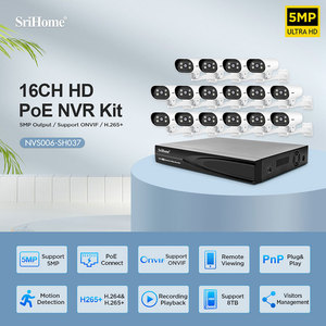 SriHome 16CH5MPセキュリティカメラシステム屋外ホームPoeNvrキットCctvIpカメラ監視セキュリティカメラシステム - Product Image 2