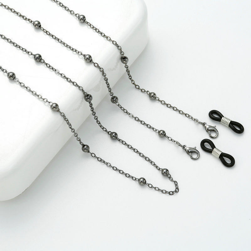 New beaded necklace (gunmetal black with silicone clasp)