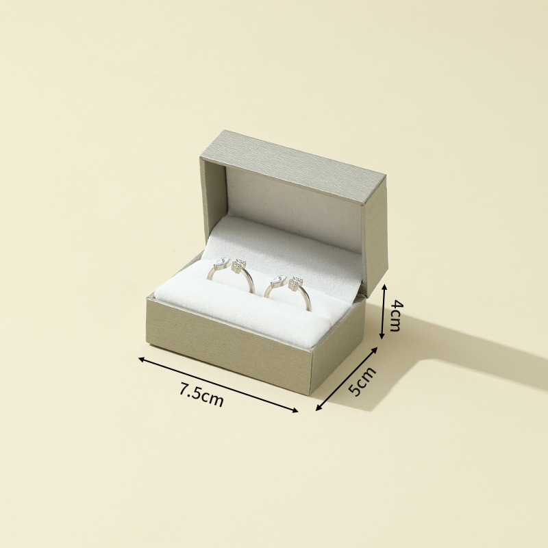 Silver inner-white ring box-tree grain pattern-