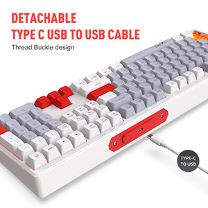 Múltiples funciones multifunción 108 teclas V300 Gaming USB Teclado de membrana con cable LED retroiluminado ABS Keycaps Teclado mecánico - Product Image 2