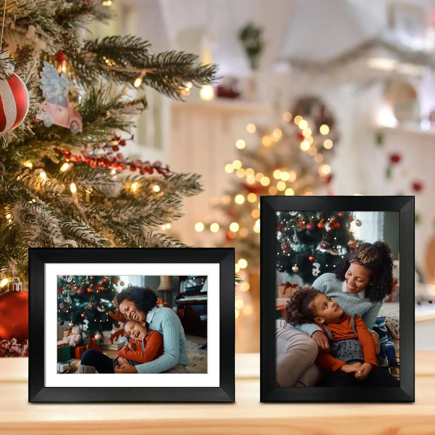 Conjunto de 2 quadros de 12x16 quadros com tela de plexiglass para exibição de fotos com ou sem tapete de mesa e montagem na parede