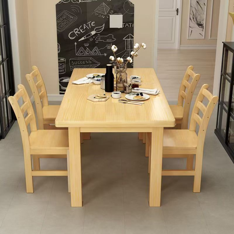 120*60*75cm pine table with 4 chairs