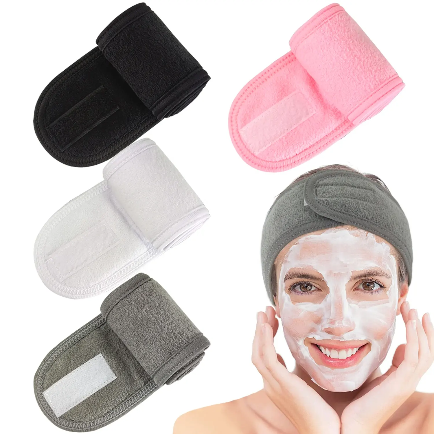 Özel Logo Spa kozmetik güzellik kafa bandı yıkama yüz yıkanabilir yüz Hairband makyaj Spa başkanı Wrap