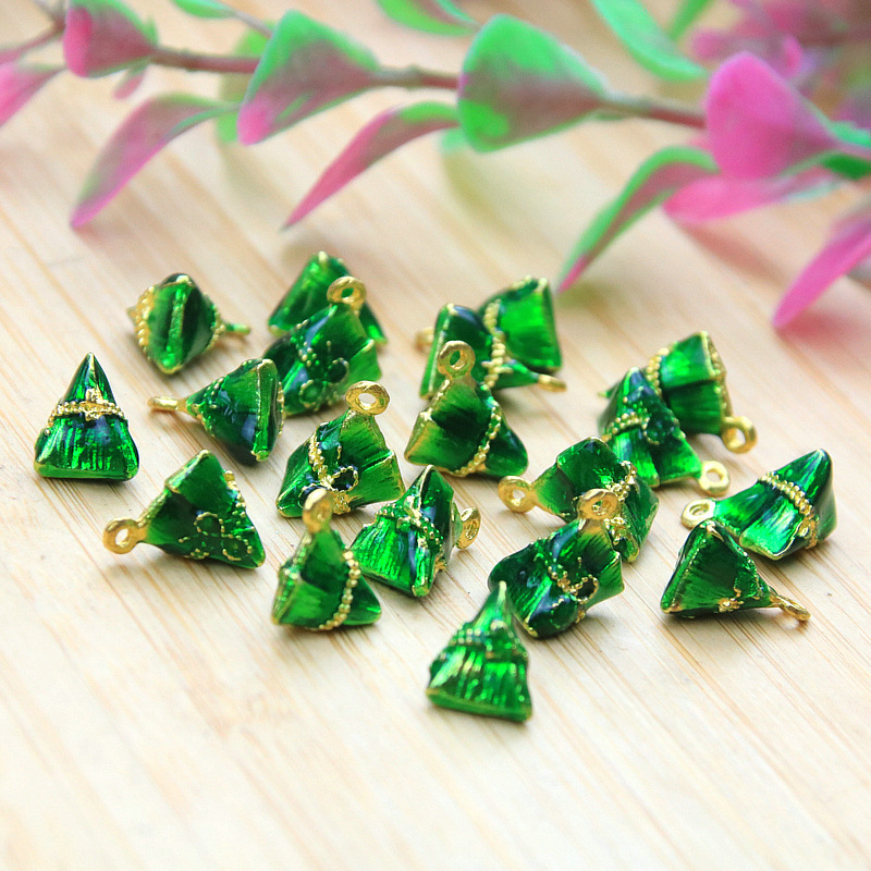 Oil-dripping green rice dumpling pendant
