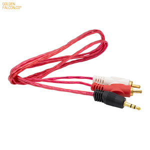 Red White 3 Pole 3.5mm Stereo DC Plug Male to AV 2RCA Male Audio Y Cable 2 <strong>RCA</strong> Cable for Speaker Aux MP3 Computer <strong>Headphone</strong> - Product Image 2