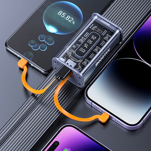 10000mAh Transparent Portable Power Station LED Display High Capacity Quick Charge Support Micro USB <strong>Input</strong> Interface 10W <strong>Output</strong> - Product Image 5