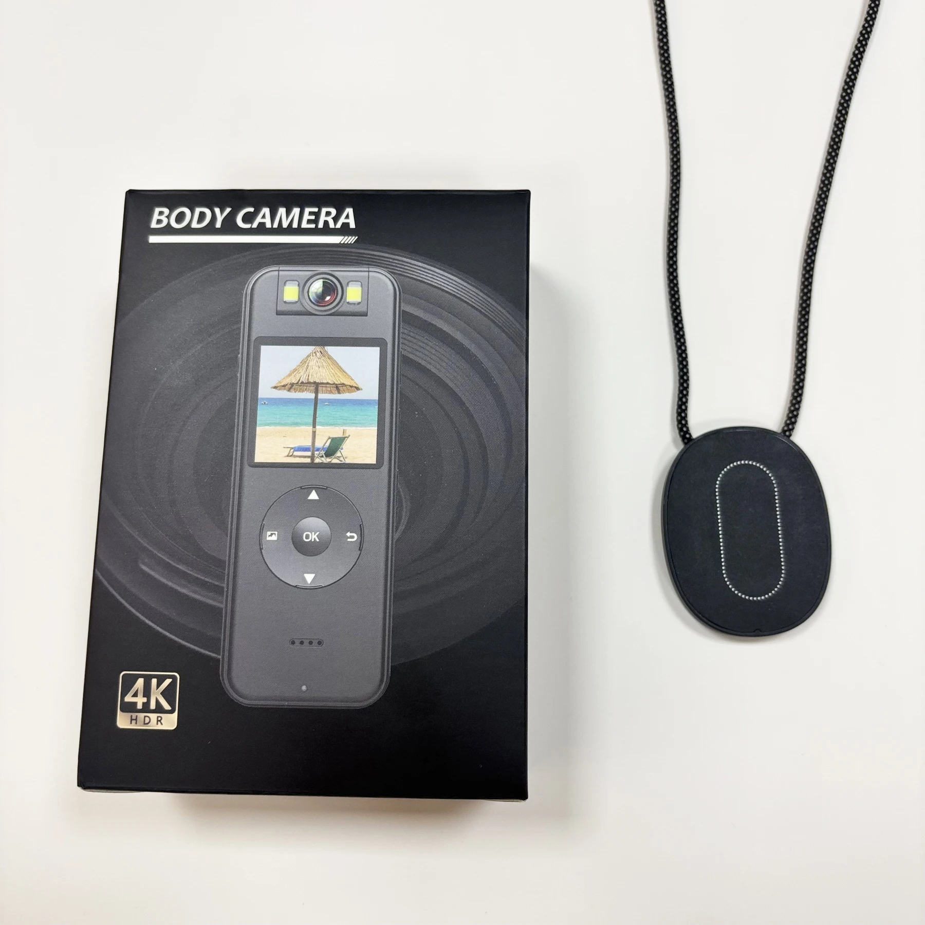 Camera with neck lanyard