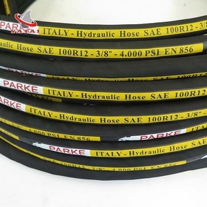 SAE 100 <span class=keywords><strong>R12</strong></span>高压四线螺旋液压软管，用于重型设备工业液压系统定制切割