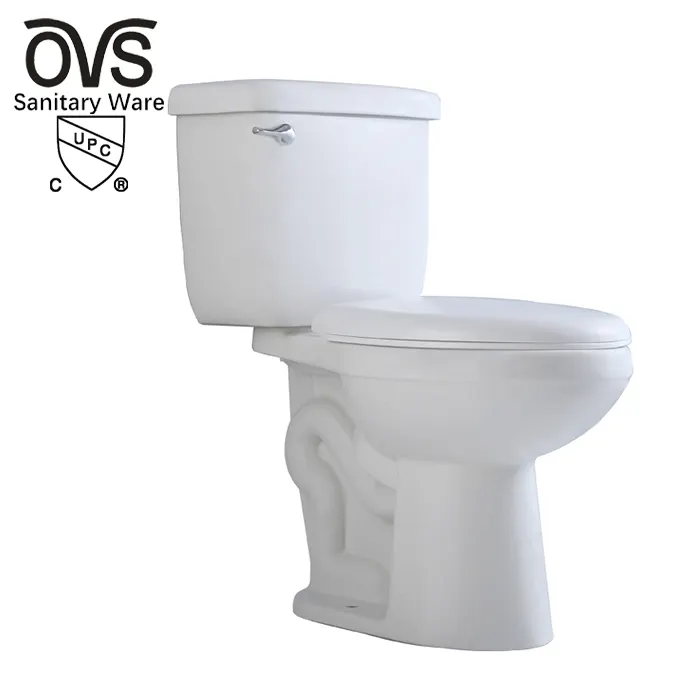 OVS Cupc America Fabricación profesional Inodoro de baño moderno de bajo flujo Inodoro de dos piezas silencioso de doble descarga para Baño