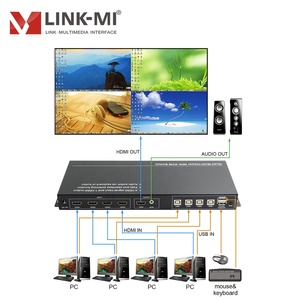 LINK-MI 4x1高清视频多查看器，带KVM & 无缝切换器HDMI + USB输入4显示模式USB鼠标 & 键盘FHD 1080P - Product Image 1