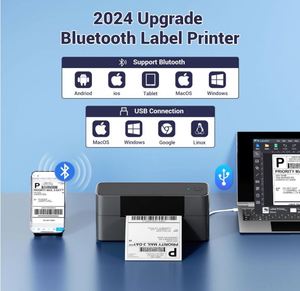 USPS, Shopify, ama zon ile uyumlu küçük iş için 2024 yeni mavi diş termal etiket yazıcı 4x6 nakliye etiket yazıcısı - Product Image 4