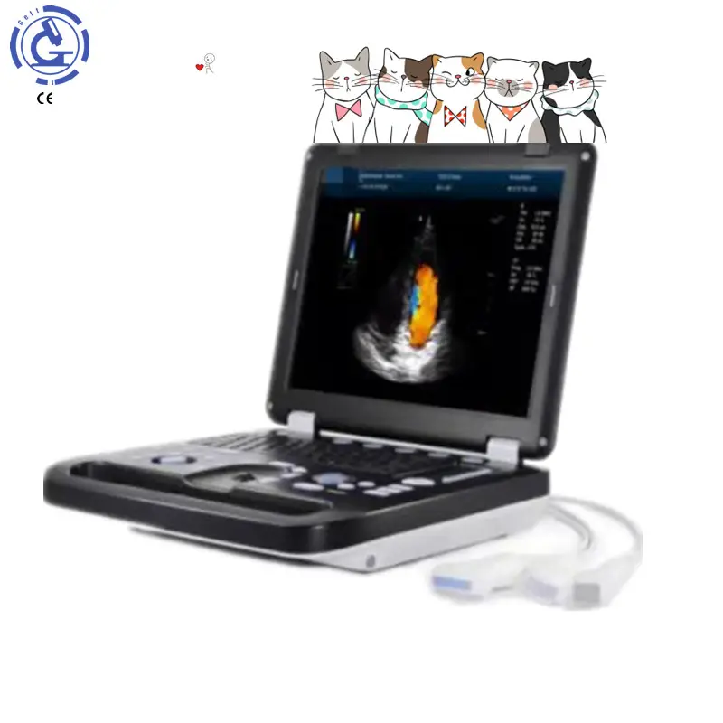 Echograph portátil veterinario ultrasonido transvaginal sonda USG máquina 15 "color Doppler sol Ultrasonido