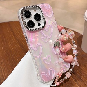 可爱爱心外壳图案TPU电镀相机孔手机外壳适用于Iphone 11 12 13 14 15 16 Pro Max - Product Image 1