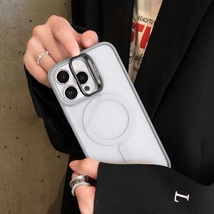 Luxury Matte Designer Magnetic Standstick Net <strong>Cover</strong> for iPhone 15 16 Pro Max Clear Case Mobile Phone Accessories - Product Image 5