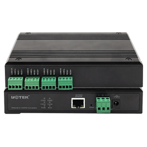 UOTEK 10M/100M以太网至4端口CANBUS-FD协议转换器CAN2.0 CANFD协议RJ-45适配器UT-6504-FD - Product Image 1
