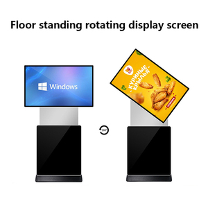 43 55 65 pollici pavimento rotante touch screen a rotazione orizzontale LCD digital signage pubblicità con ruote - Product Image 4