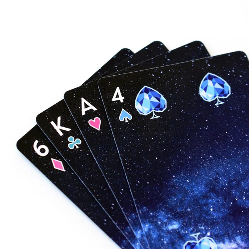 Parlayan kart özel oyun kartları Poker oyunu güverte altın folyo Poker seti sihirli su geçirmez iskambil kartları üreticisi