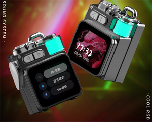 Aplicación de pantalla táctil BT Altavoz inteligente con mensaje de alarma de luz RGB Tarjeta TF Mini altavoz inalámbrico de metal portátil - Product Image 5