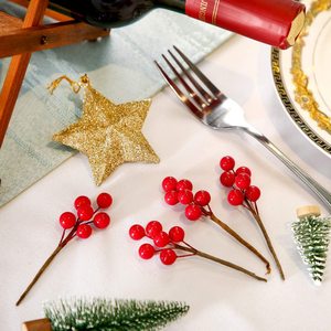 Yapay <span class=keywords><strong>Holly</strong></span> Berry seçtikleri kaynaklanıyor noel Berry dalları çiçek aranjmanları için noel ağacı DIY Craft düğün ev dekor