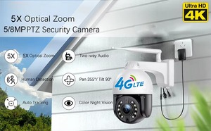 Camhi Pro 8MP 4k索尼IMX145高分辨率5X变焦镜头夜视音频报警人工智能跟踪4g无线PTZ摄像机 - Product Image 2