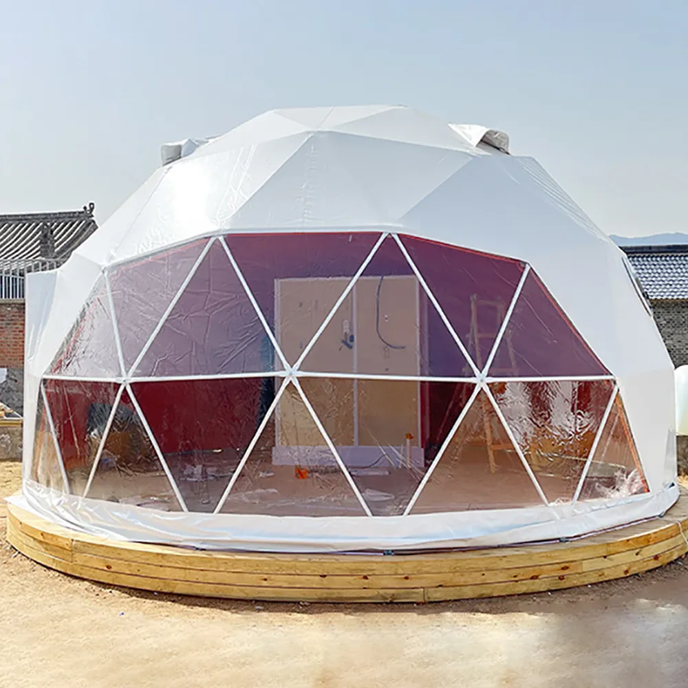 FEAMONT trasparente in PVC cupola bolla tenda geodetica chiara cupola Glamping Igloo tenda impermeabile telaio stile per eventi campeggio