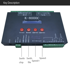 Светодиодный пиксель контроллер K-8000C оригинальный ws2812 K8000C SPI 1024 пикселей programmierbare DMX512 ws2811 Sd-karte пикселей LED-контроллер - Product Image 4